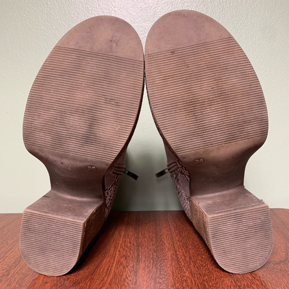 Chalada | Taupe Snakeskin Vegan Leather Block High Heel “Ella”Booties - 38 - Picture 8 of 10